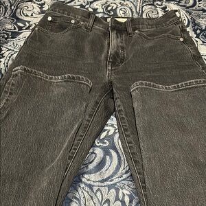 Woman slim Demi-Boot wash black jeans